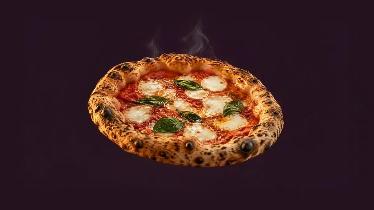 Pizza margherita appena uscita dal forno